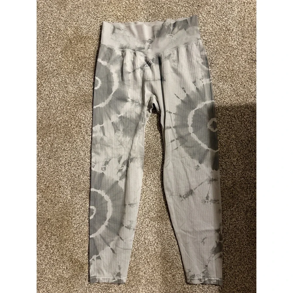 PINK ACTIVE Victoria's Secret TIE DYE Stretch Tight Legging Sz LARGE
